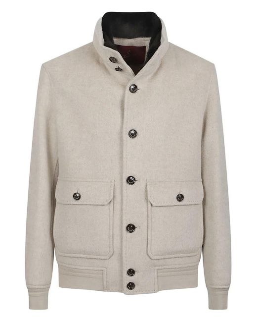 Montecore White Button-Pocket Bomber Jacket for men