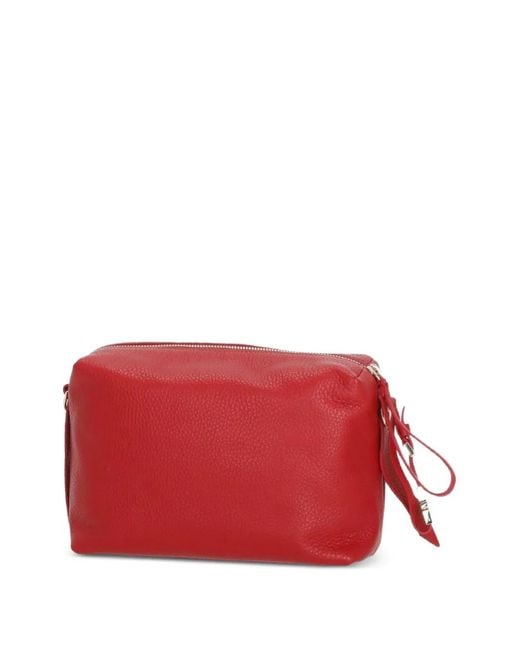 Coccinelle Red Pebbled Leather Shoulder Bag