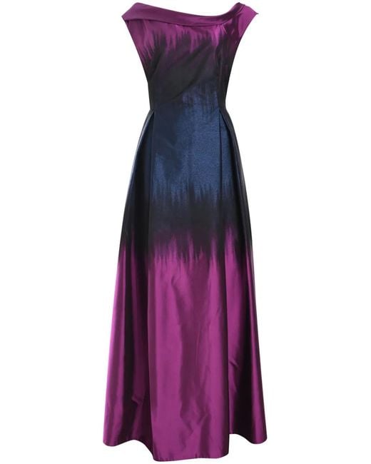 Talbot Runhof Purple Ombré-Effect Maxi Dress