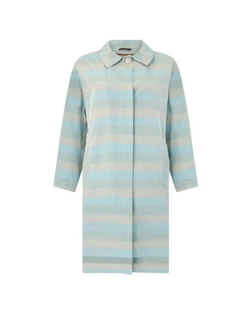 Moorer Blue Horizontal-Stripe Coat
