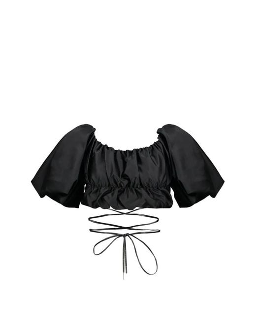 Ellery Cropped Blouse in het Black