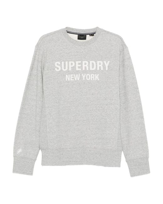 Superdry White Logo-Lettering Sweatshirt for men