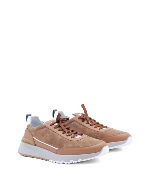 Brunello Cucinelli Brown Suede Leather Sneakers for men