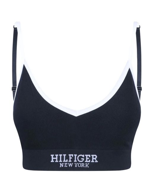 Tommy Hilfiger Blue Logo-Print Bra