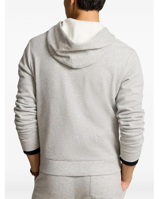 Polo Ralph Lauren Gray Logo-Embroidered Zip-Up Hoodie for men