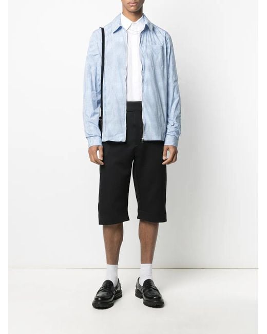 Prada Black Logo Patch Cropped Trousers for men