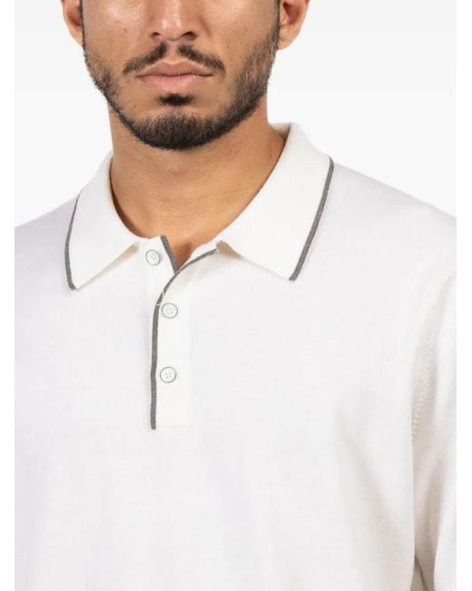 Rag & Bone White Crawford Buttoned Polo Shirt for men