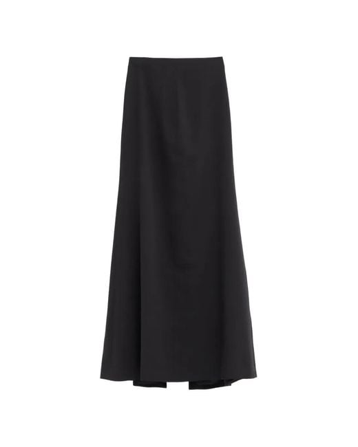 Jil Sander Black Jupe Mi-Longue À Fente Au Dos