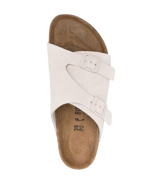 Birkenstock Zürich Suede Slip-on Sandals in White | Lyst