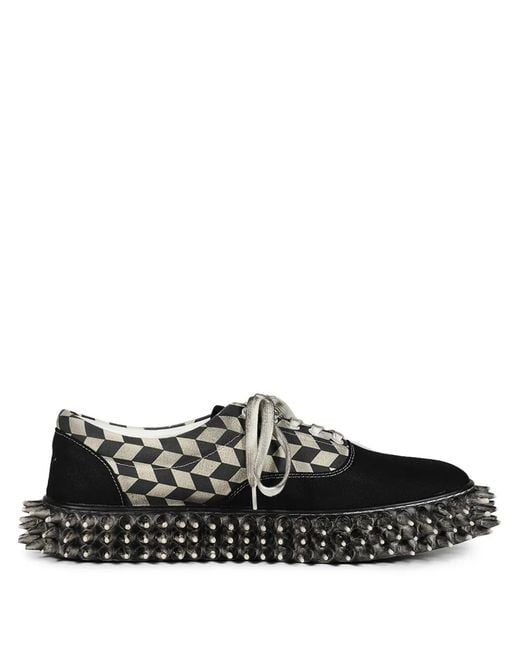 Doublet Black Dirty Spike Sneakers for men