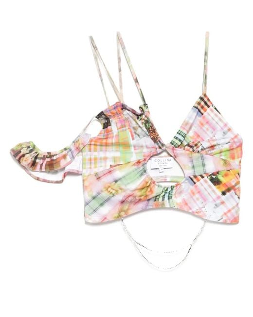 Collina Strada White Graphic Print Vest