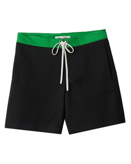 Pantalones cortos con cordones Miu Miu de color Green
