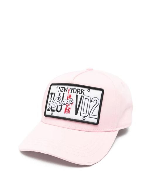 DSquared² Pink New York-Patch Baseball Cap for men