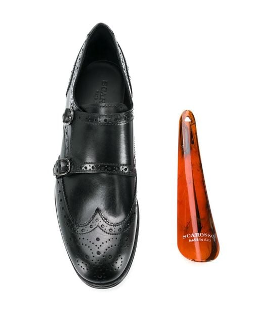 Scarosso Black Kate Monk Shoes