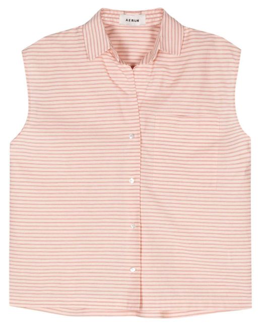 Aeron Pink Island Sleeveless Striped Shirt