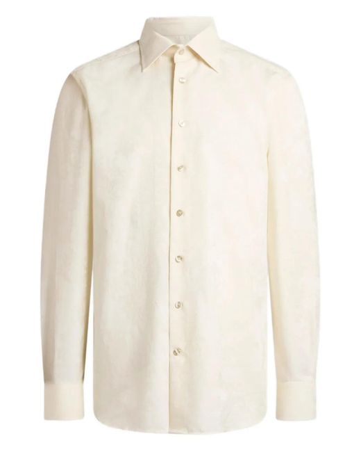 Etro White Paisley Jacquard Shirt for men