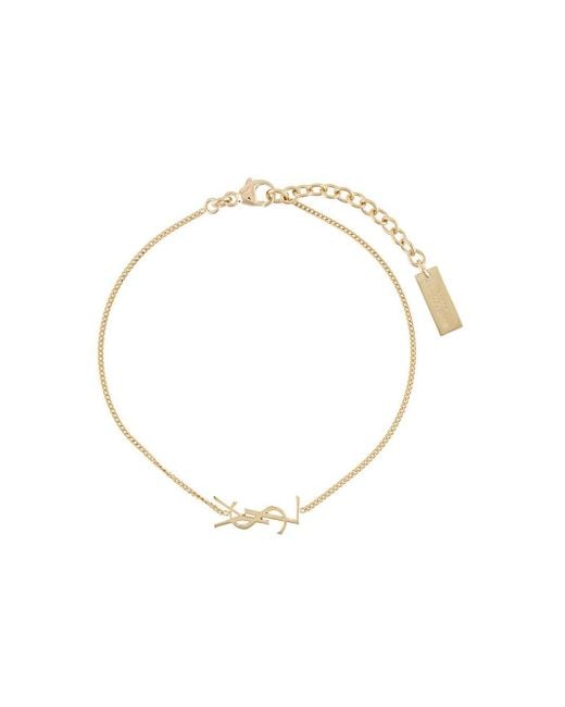 Saint Laurent Metallic Armband mit Monogramm