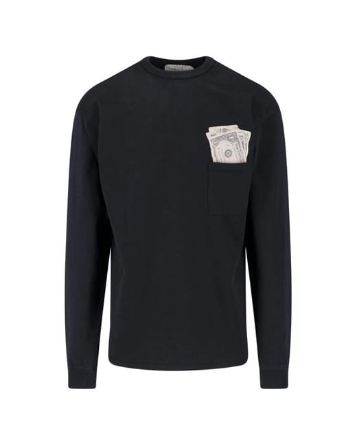 ERL Blue Money-Patch Long-Sleeve T-Shirt