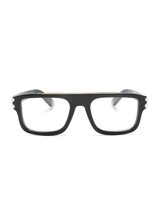 メンズ Philipp Plein スクエアフレーム サングラス Black