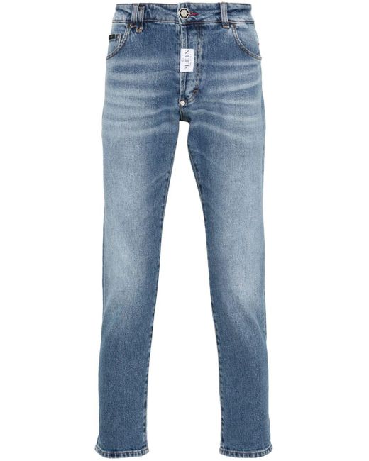 Philipp Plein Mid Waist Skinny Jeans in het Blue voor heren