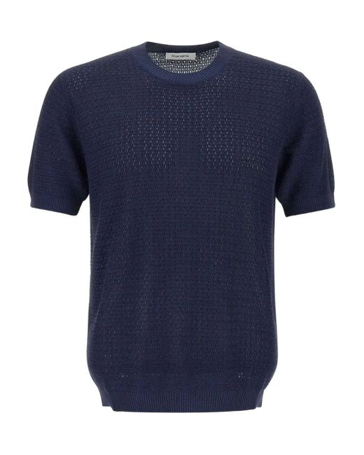 メンズ Kangra Textured-weave T-shirt Blue
