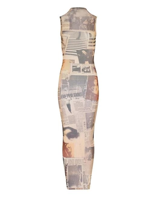Jean Paul Gaultier White The Long Journal Open-Back Dress