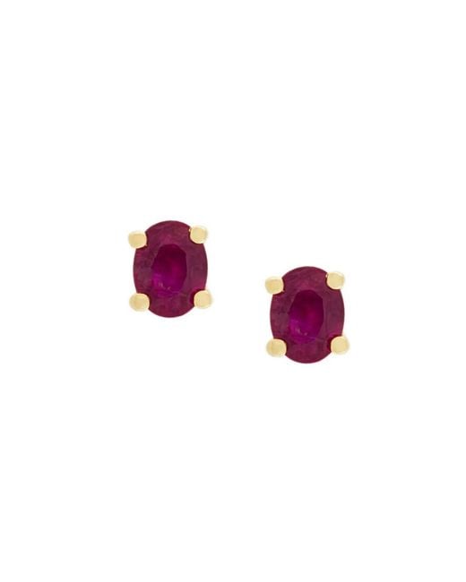 Wouters & Hendrix Purple 18Kt Ruby Stud Earrings