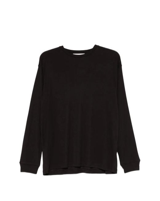 Studio Nicholson Black Simmons Long-Sleeved Topstitch T-Shirt