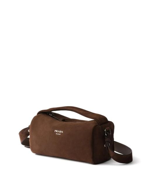 Prada Brown Suede Shoulder Bag for men