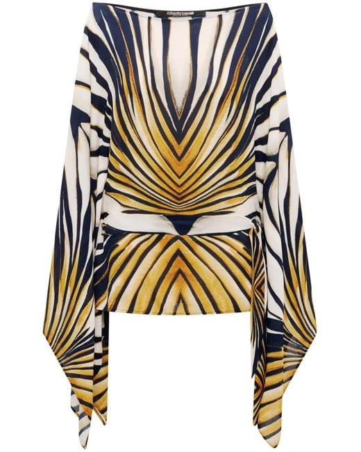 Roberto Cavalli Black Ray Of Print Kaftan