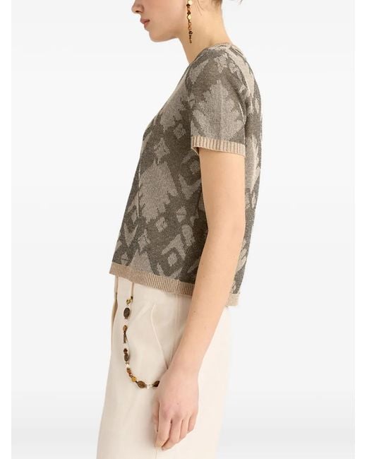 Momoní Gray Bruma Jacquard Crewneck T-Shirt