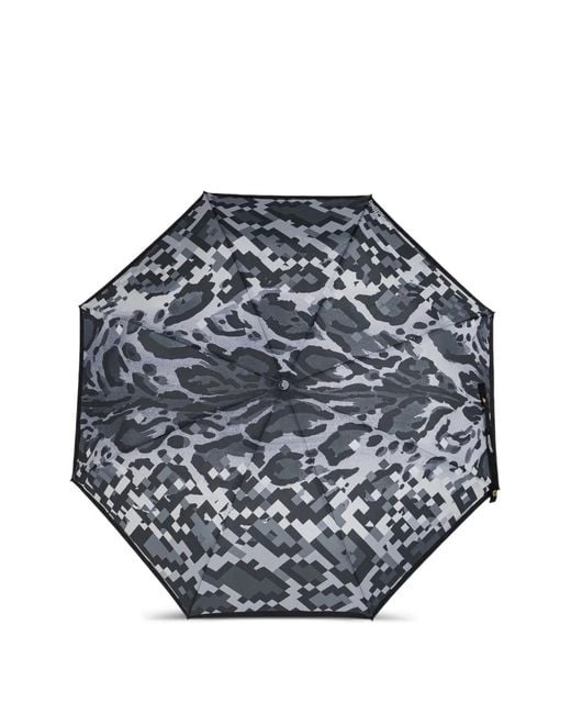 Moschino Gray Pixel-Print Umbrella