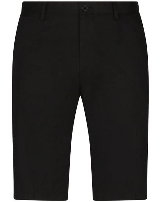 Dolce & Gabbana Black Logo-Patch Bermuda Shorts for men