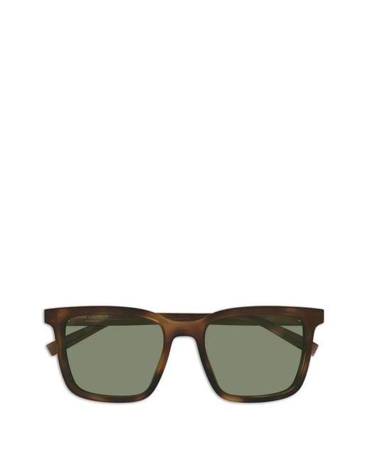 Saint Laurent Green Sl 500 Square-Frame Sunglasses for men