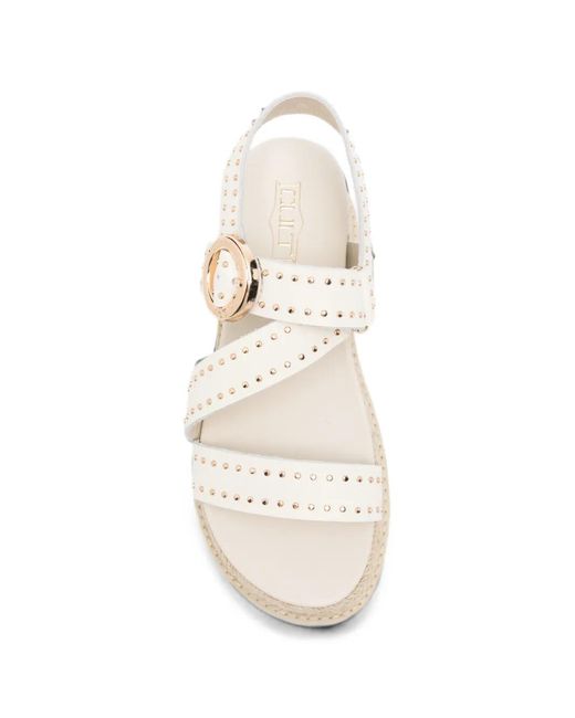 Cult White Doja Stud-Embellishment Sandals