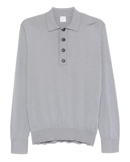 Eleventy Poloshirt Met Lange Mouwen in het Gray voor heren