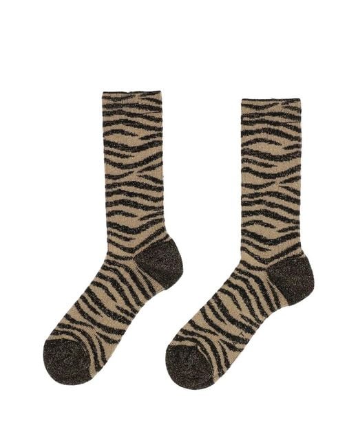 ANT45 Black Tiger-Print Socks