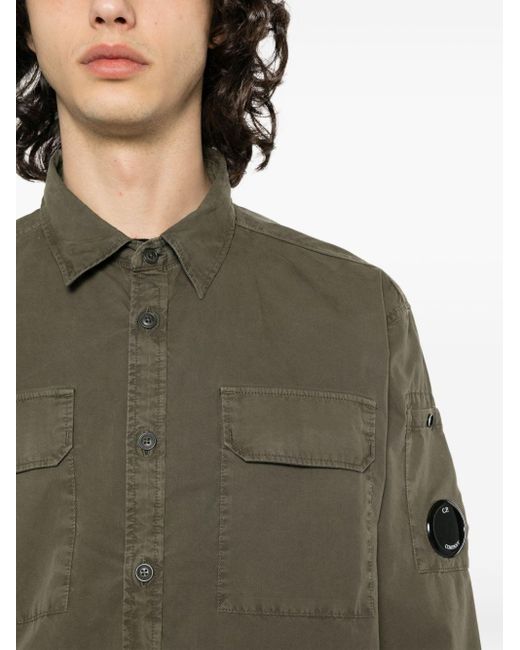 C P Company Katoenen Overhemd Met Lens-detail in het Green voor heren