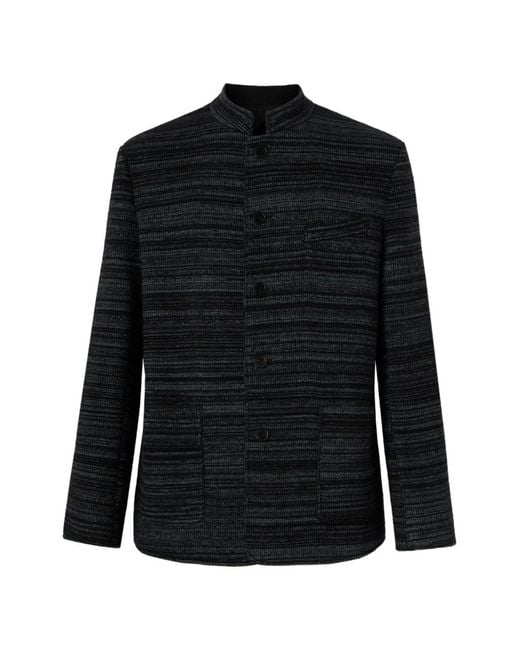 Missoni Black Striped Wool And Viscose Knit Jacket for men
