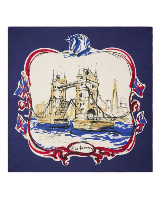 Burberry Blue Tower Bridge Scarf