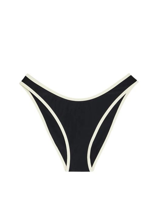 SOLAQUA Black 90's Piped-Trim Bikini Bottoms