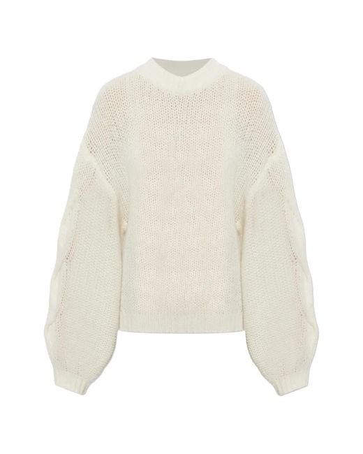 Lisa Yang White Runi Cable-Knit Sweater