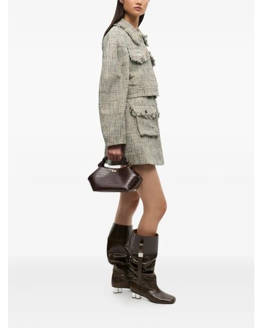 Ganni Brown Mini Bou Tote Bag
