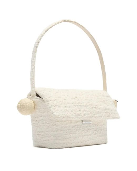 Jacquemus White Rond Carré Shoulder Bag