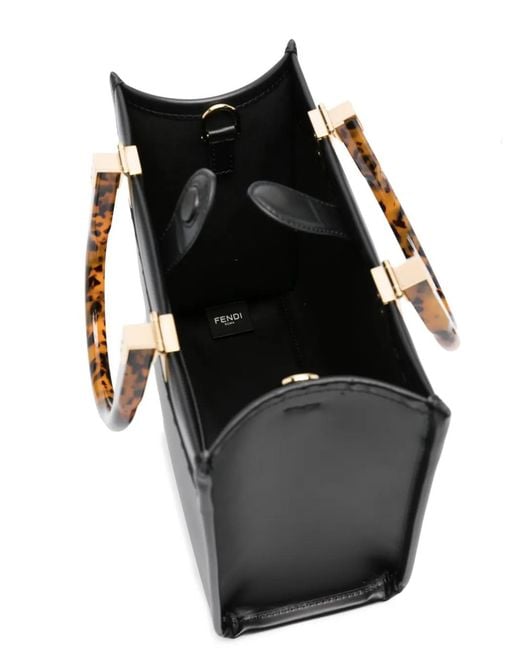 Fendi Sunshine Shopper Met Logo-Reliëf in het Black