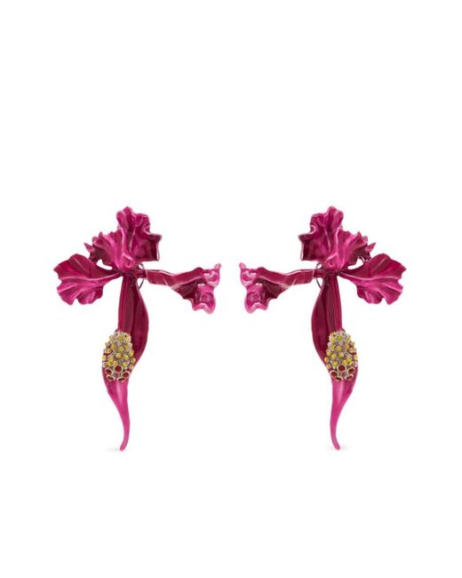 Marc Jacobs Red The Future Flower-detailing Earrings