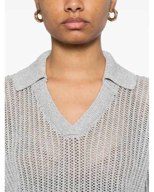 Peserico オープンニット セーター Gray