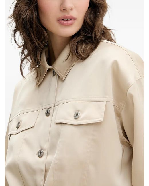 Karl Lagerfeld Natural Satin Cut-Out Jacket