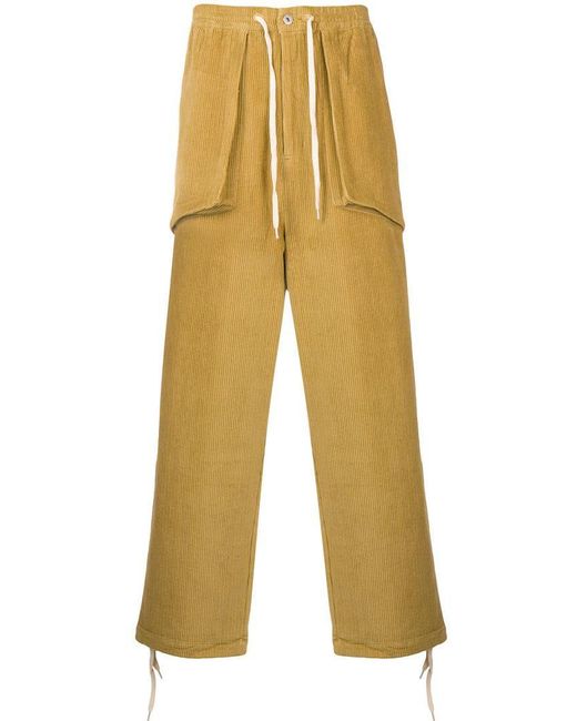 P.a.m. Perks And Mini Yellow Return Corduroy Trousers for men