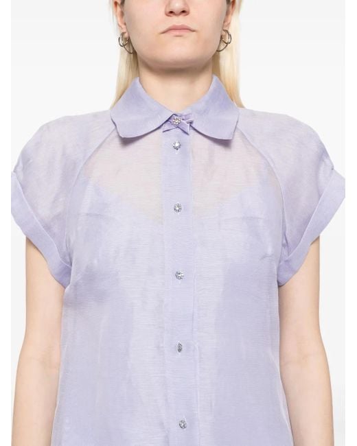 Zimmermann Purple Crush Fitted Blouse